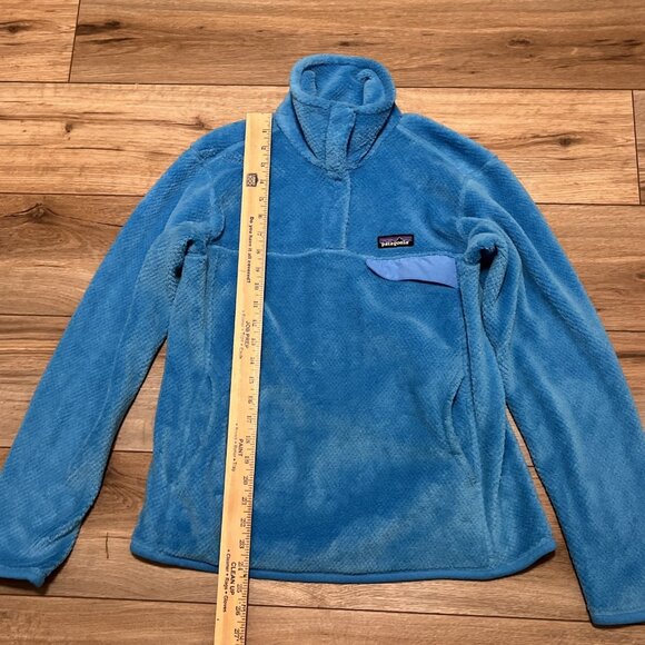 Women's Patagonia Snap T Fleece Jacket SZ Medium Sweater Pullover Logo Blue - Picture 4 of 12